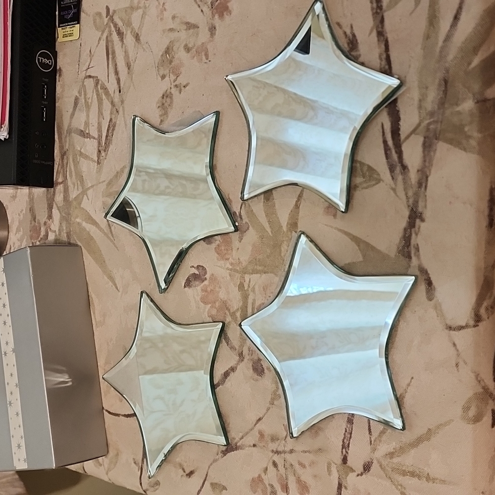 Crate & Barrel Mirror Star Candle Coasters